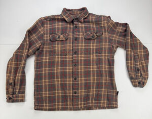 Patagonia Brown Tan and Red Plaid Button-Down Shirt